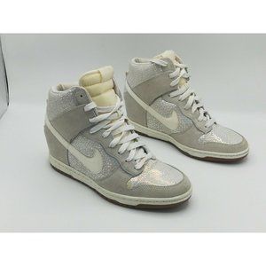 Nike Dunk Sky Hi Hidden Wedge Heel Sneaker Metallic Luster SaiI Women's US 8.5